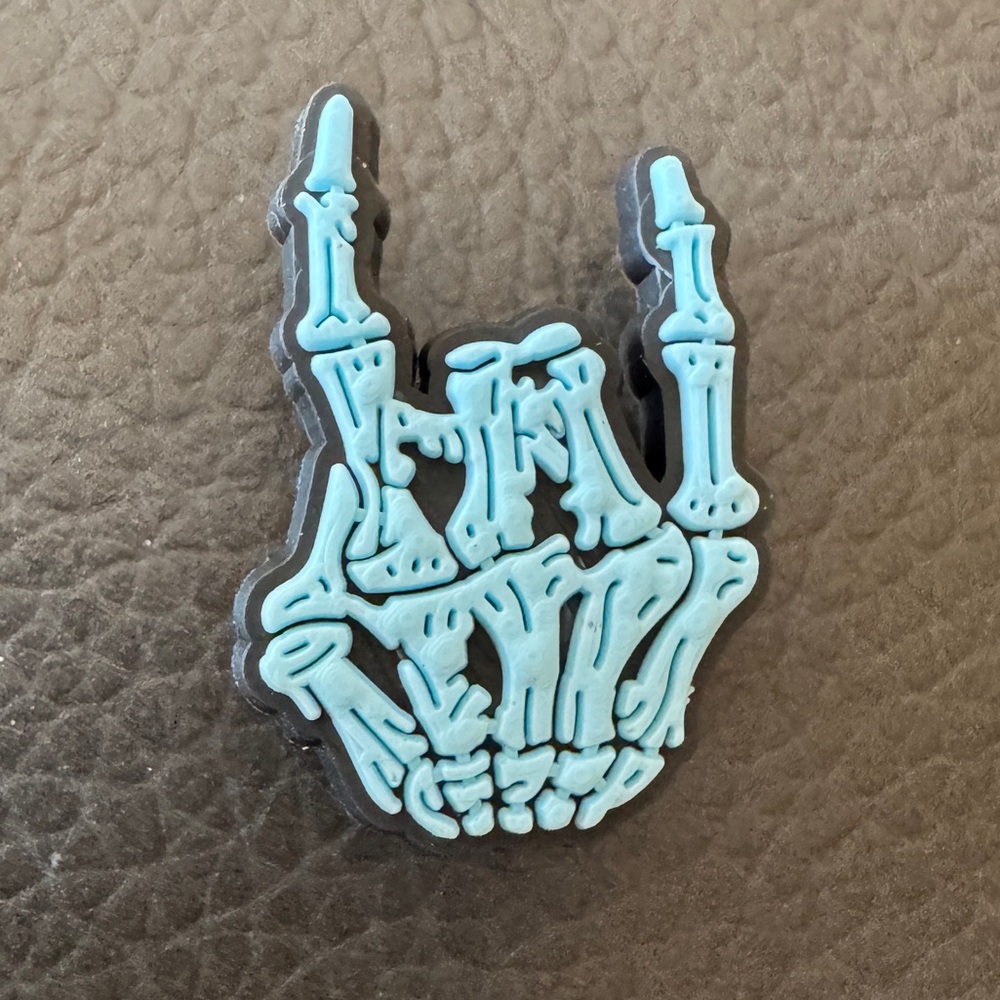 ROCK ON Skeleton Hand Shoe Charm 5/$20 BLUE